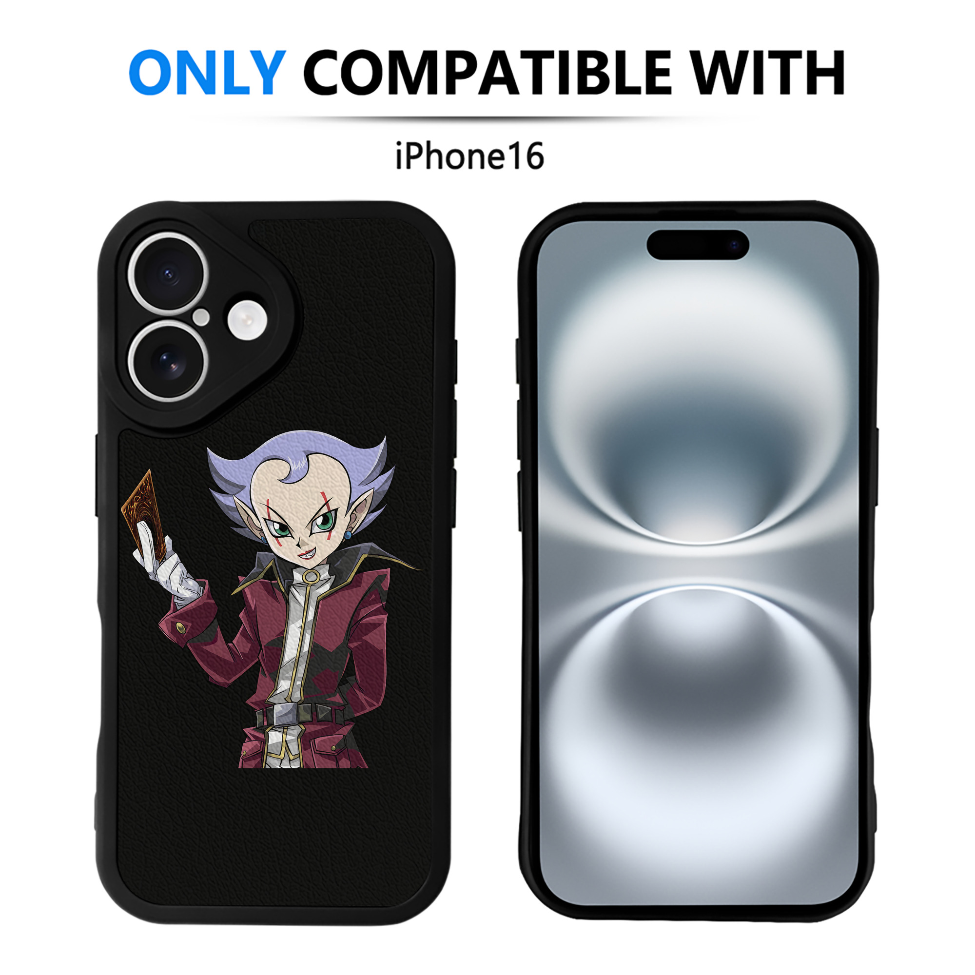 （画像用） 遊☆戯☆王 Yu-Gi-Oh! 【iPhone 16シリーズ対応】シリコンスマホケース（レザー調） 材質：シリコン